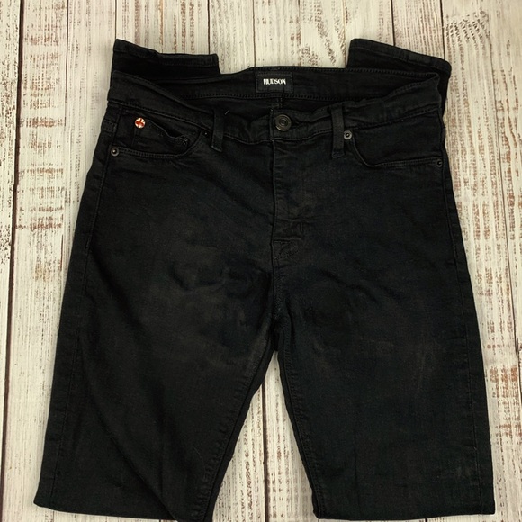 Hudson Jeans Denim - Hudson “NICO” midrise super skinny black jeans 28